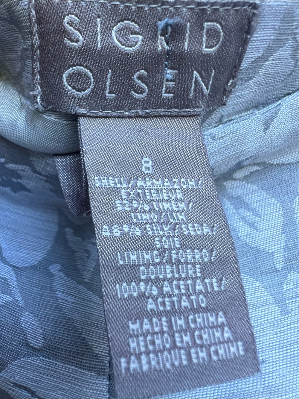 SIGRID OLSEN light-blue floral linen silk-blend dressy Pants Women’s 8 - Picture 4 of 7